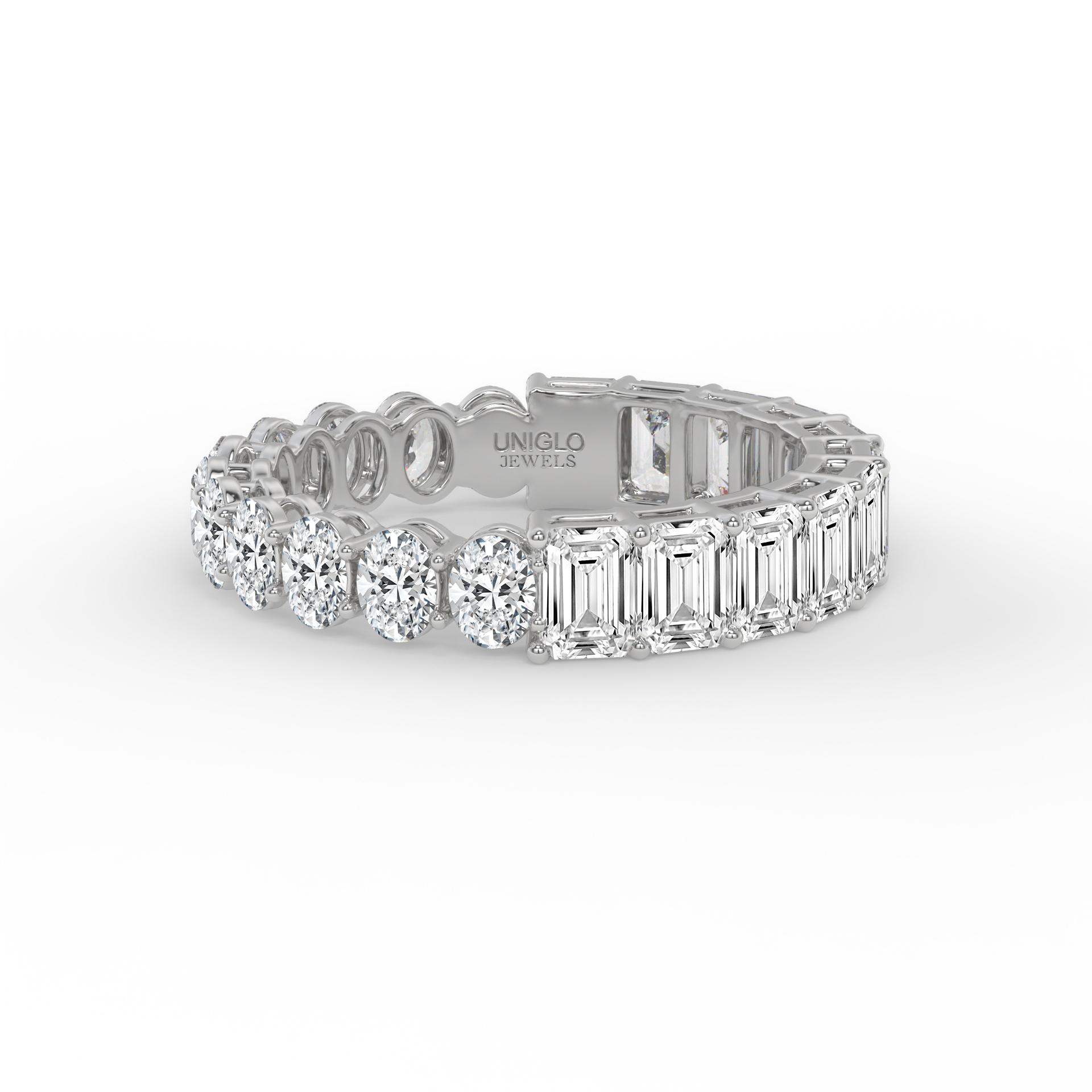 Jayla Emerald & Oval Diamond Eternity Ring