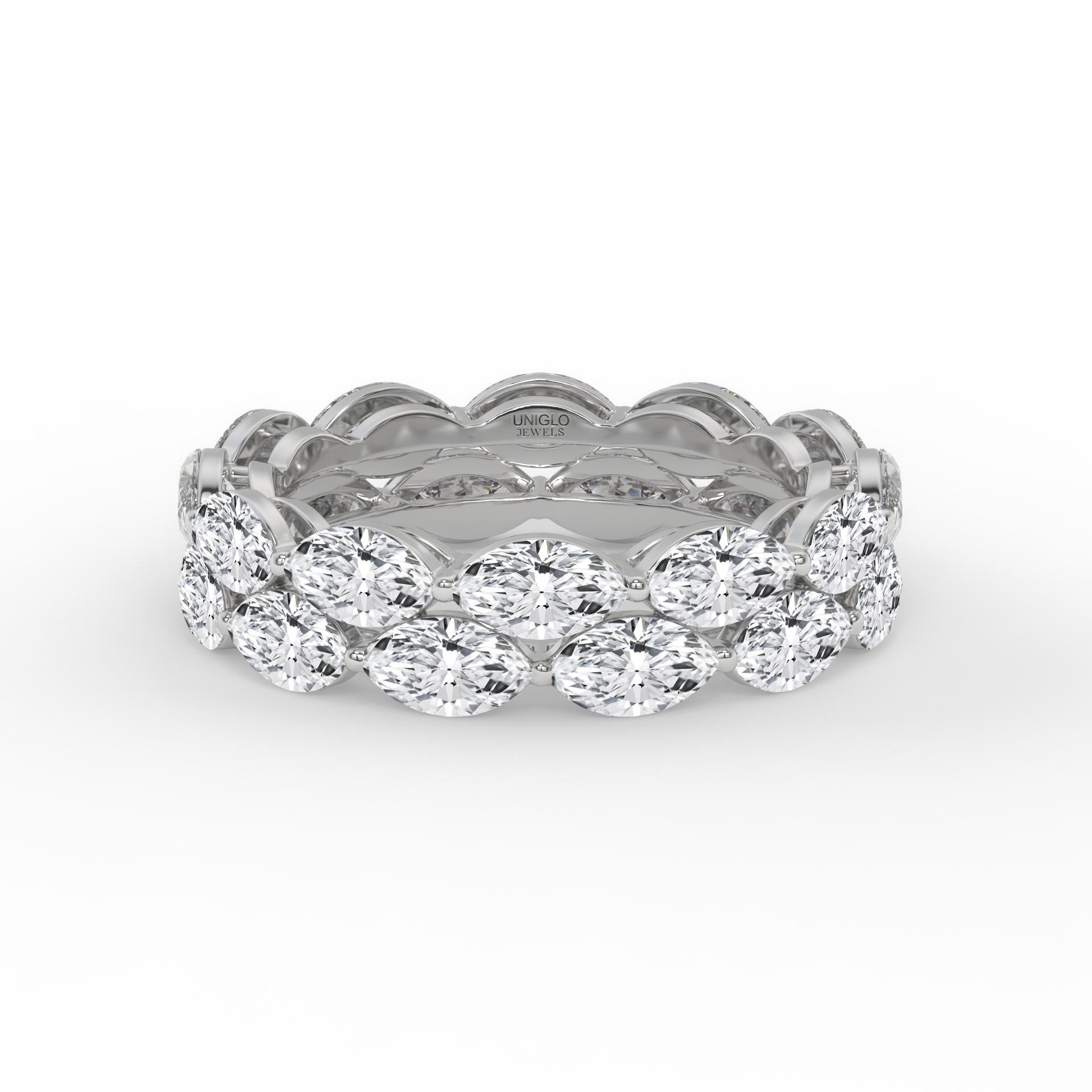 Kira Marquise Double Row Diamond Eternity Ring