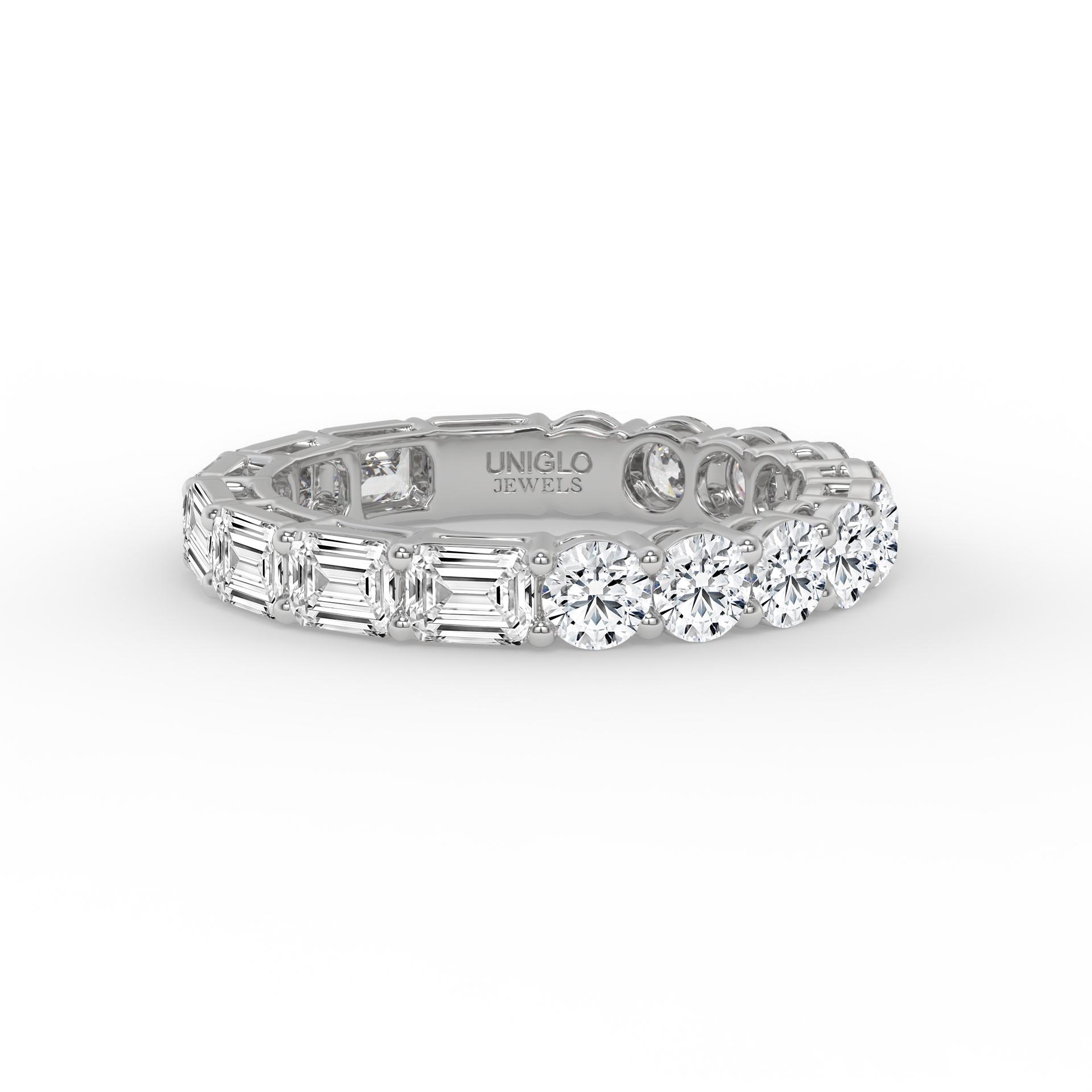 Brynn Emerald & Round Diamond Eternity Ring