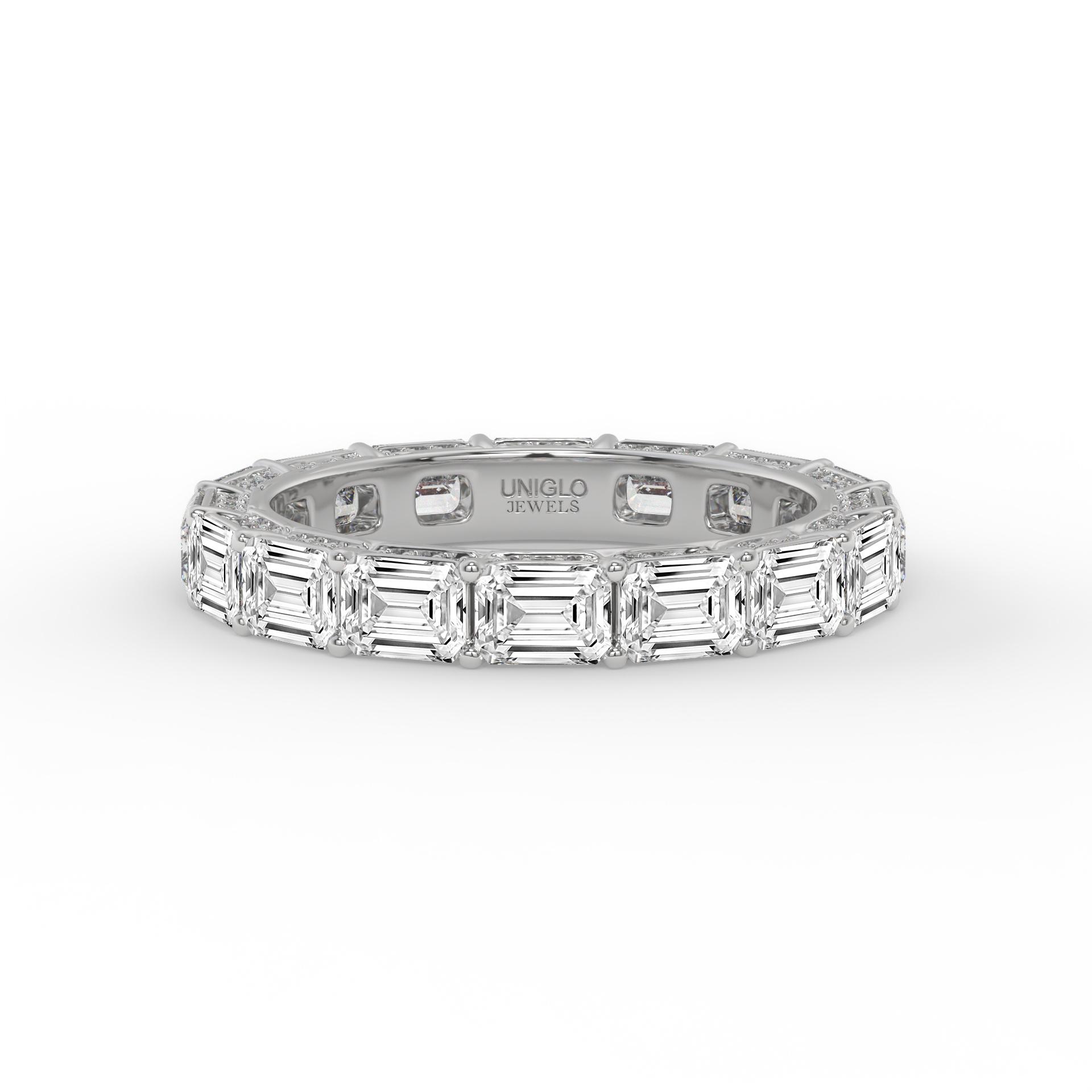 Sol Emerald Milgrain Diamond Eternity Ring