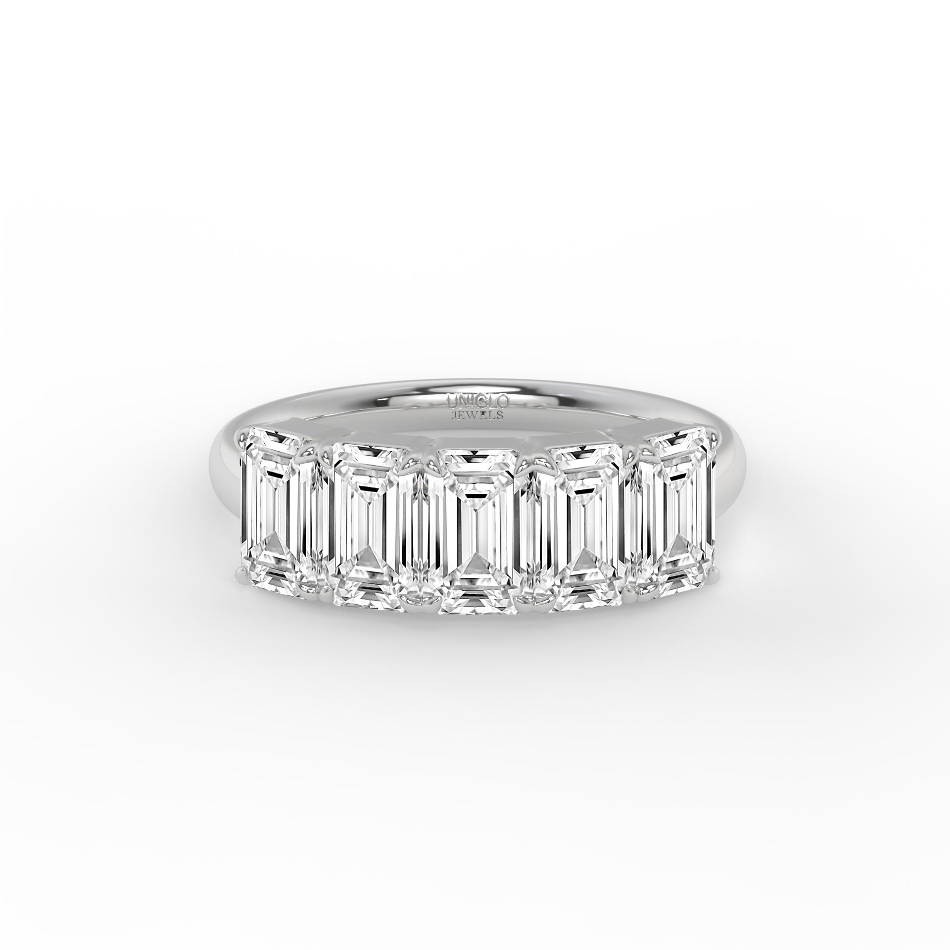 Ophelia Emerald Diamond Anniversary Band