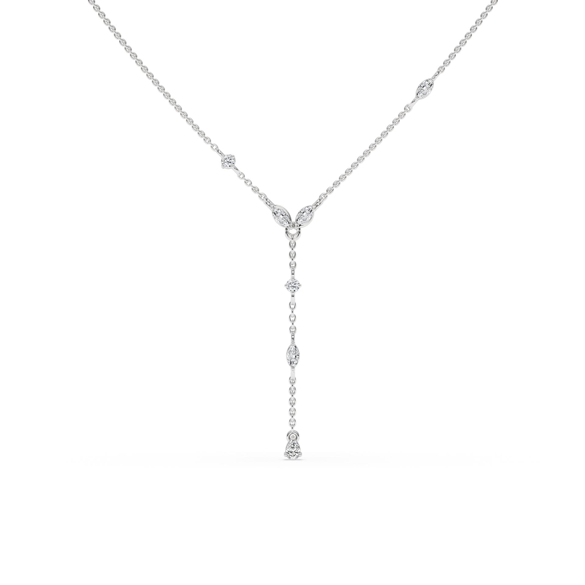 Promise Chain Lariat Diamond Fashion Necklace