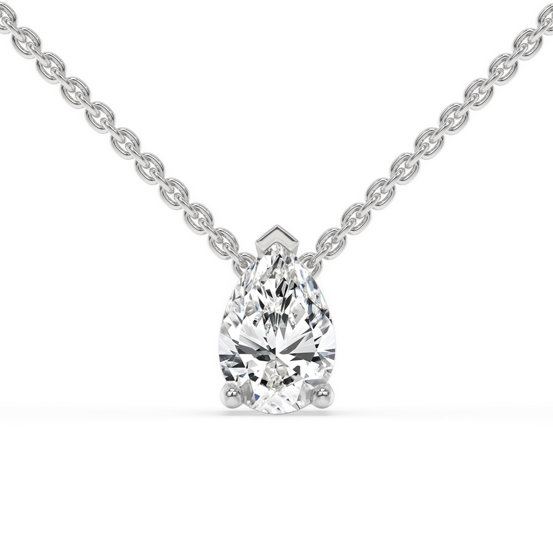Marisol Pear Diamond Solitaire Necklace