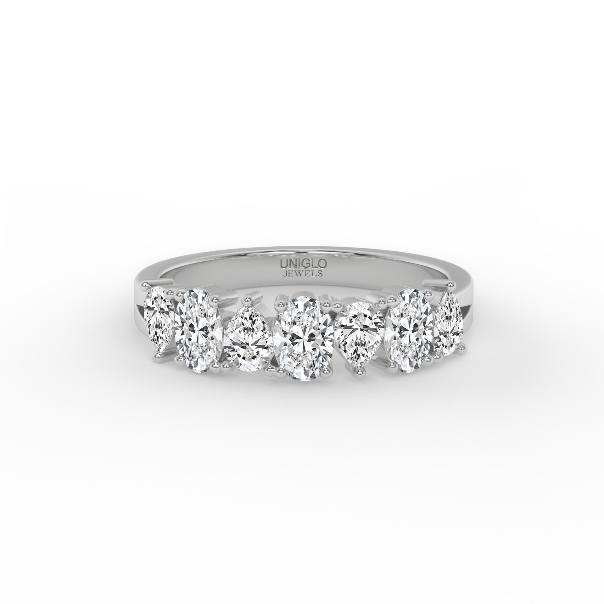Elara Oval and Pear Diamond Anniversary Band