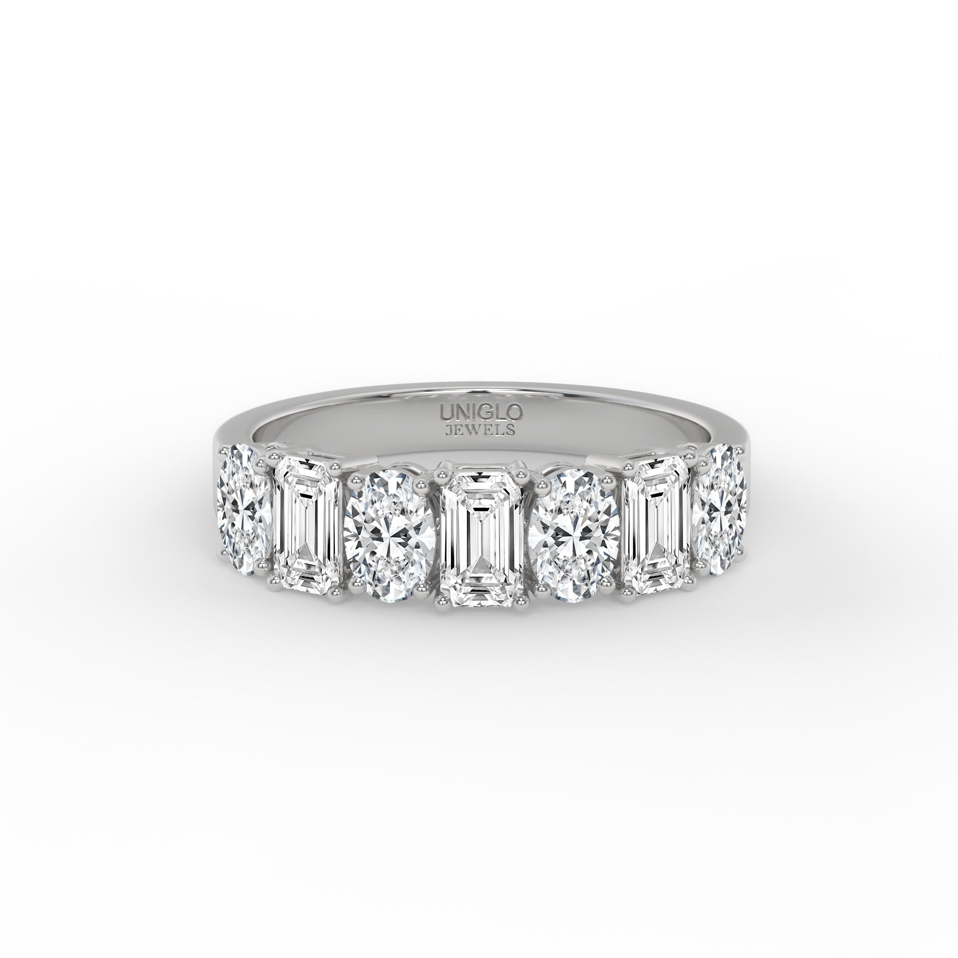 Daphne Oval and Emerald Diamond Anniversary Band