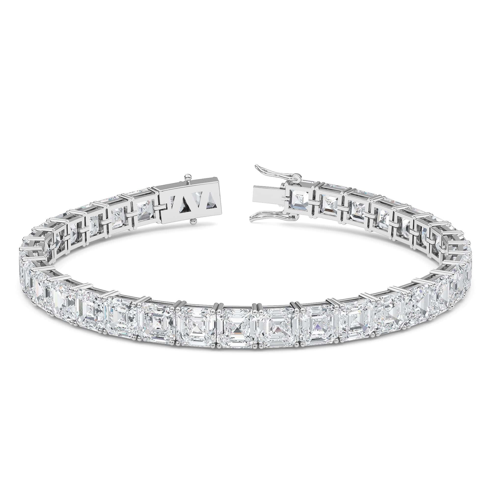 Asscher-Cut Diamond Tennis Bracelet