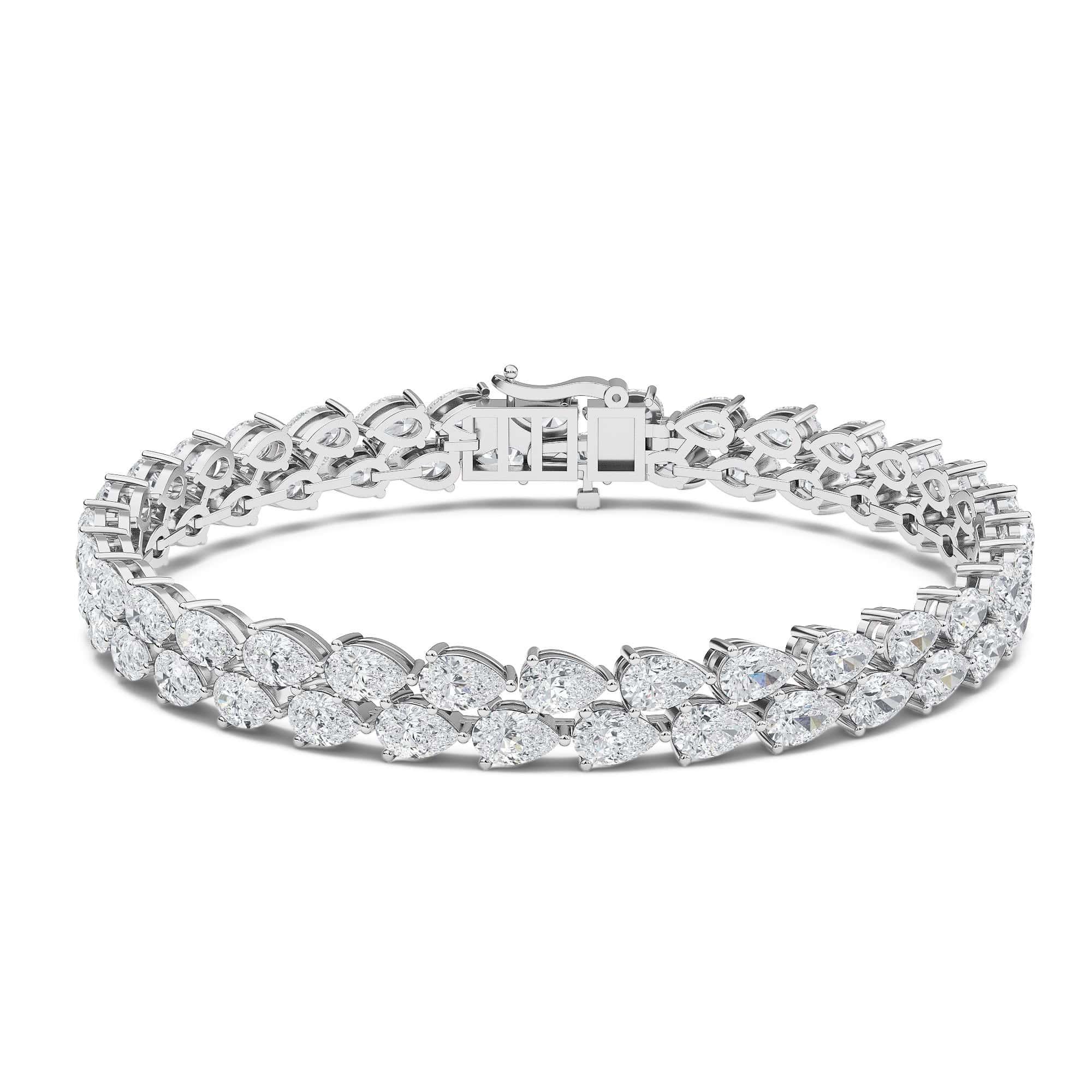 Pear-Cut Diamond Tennis Bracelet (Double Line)
