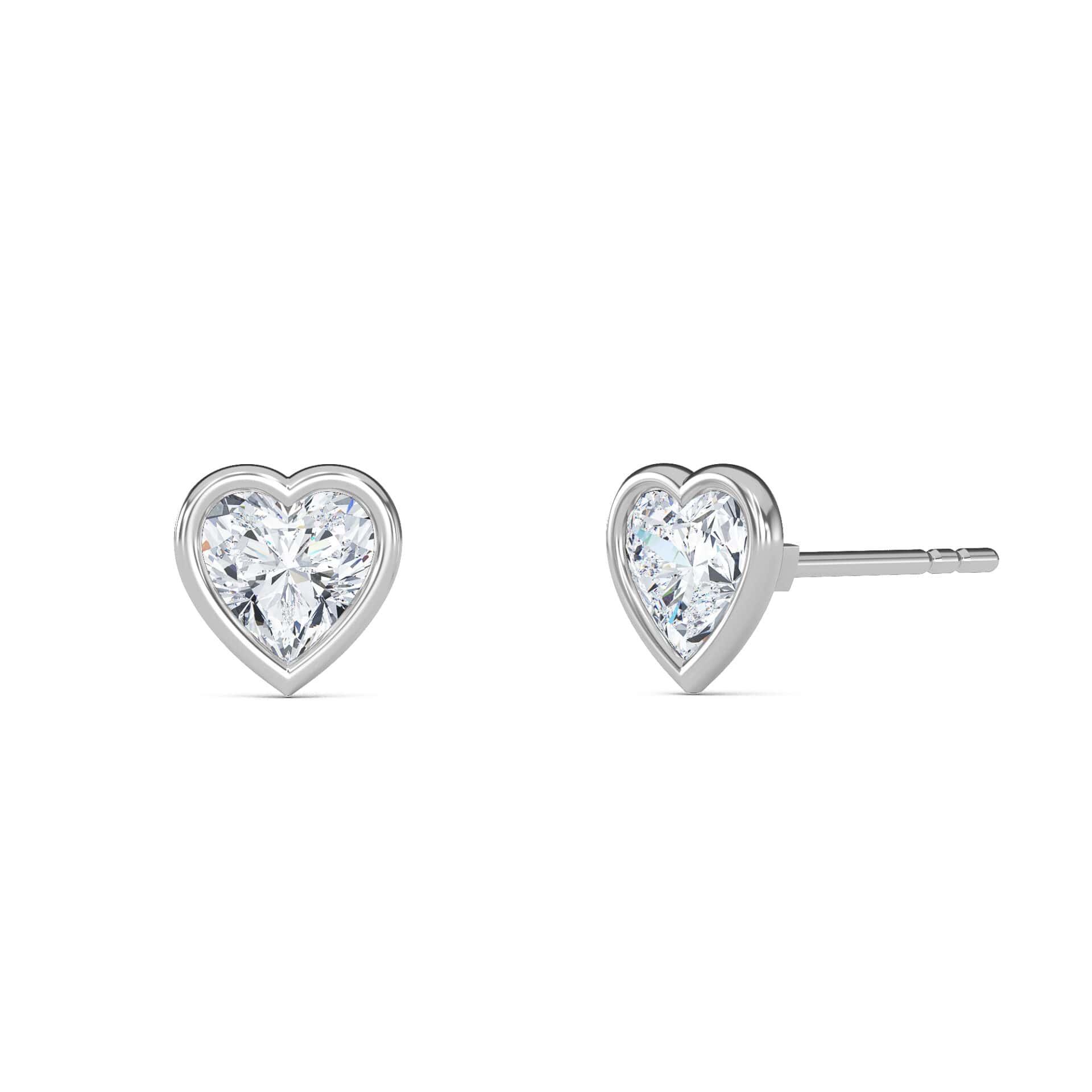 Heart Bezel Diamond Studs