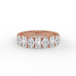 Daphne Oval and Emerald Diamond Anniversary Band