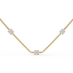 Heartline Glow Round Diamond Station Fashion Necklace