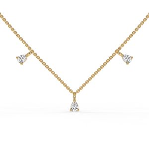 Lace of Love Pear Diamond Station Fashion Necklace