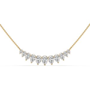 Crescent Graduating Pear Diamond Fashion Necklace