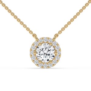 Belleza Halo Diamond Solitaire Necklace