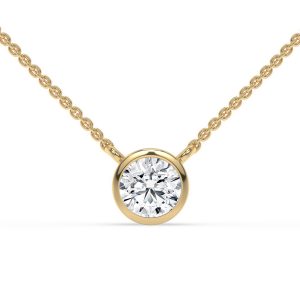 Agustina Round Bezel Diamond Solitaire Necklace