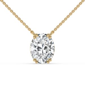 Ethereal Oval Diamond Solitaire Necklace