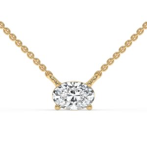Fernanda Oval Diamond Solitaire Necklace