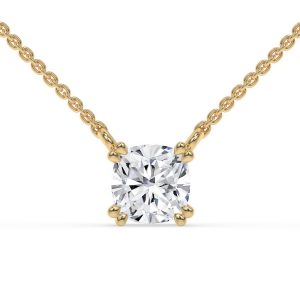 Bianca Cushion Diamond Solitaire Necklace