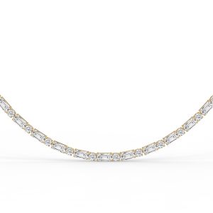 East West Emerald Elegance Diamond Tennis Necklace