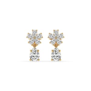 Iris Bloom Flower Fashion Diamond Dangle Earrings
