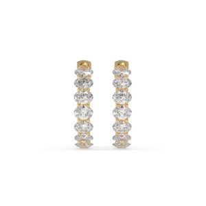 Jovana Oval Diamond Hoop Earrings