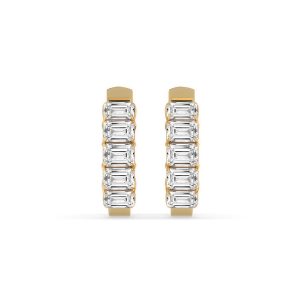 Darya Emerald Diamond Hoop Earrings