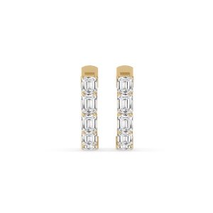 Calantha Emerald Diamond Hoop Earrings