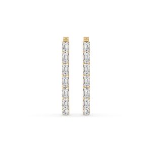 Ashlyn Emerald Diamond Hoop Earrings