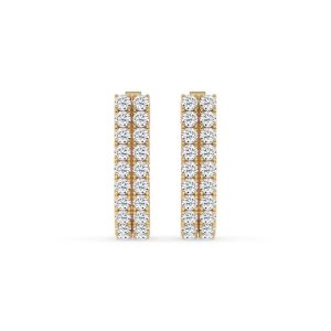 Gracie Double Row Round Diamond Hoop Earrings?