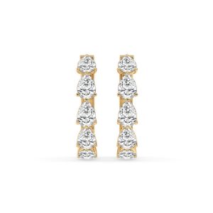 Lexley Pear Diamond Hoop Earrings