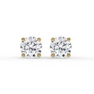 Four Prong Round Diamond Stud Earrings