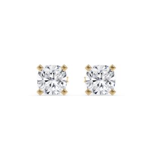 Four Prong Cushion Diamond Stud Earrings