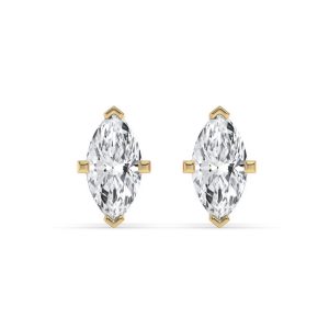 Four Prong Marquise Diamond Stud Earrings