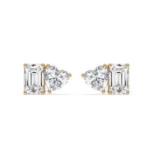 Divine Double Flame Diamond Stud Earrings