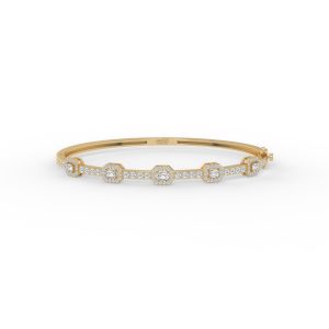 Emerald Embrace Diamond Openable Bangle Bracelet
