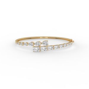 Emerald Pear Symphony Diamond Openable Bangle Bracelet