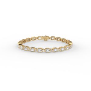 Amalthea Emerald and Round Diamond Tennis Bracelet