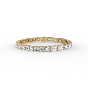 Clemencia Emerald and Round Diamond Tennis Bracelet