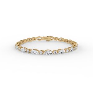 Basilia Marquise and Round Diamond Tennis Bracelet