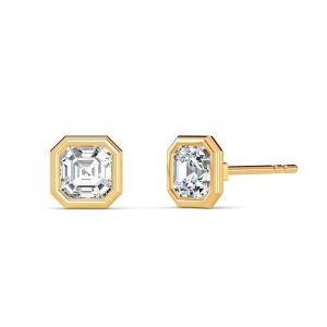 Asscher Bezel Diamond Studs