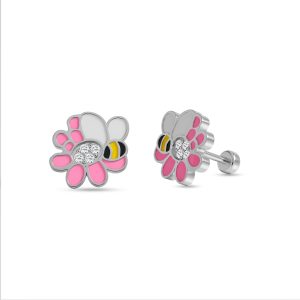 Bee Flower Stud Earrings